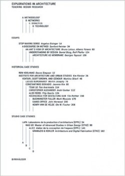 Explorations in Architecture Teaching design research