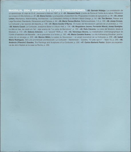 Massilia 2004 annuaire d'études corbusiennes