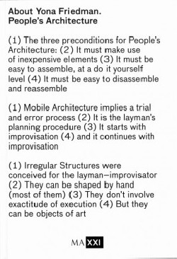 About Yona Friedman. People's Architecture