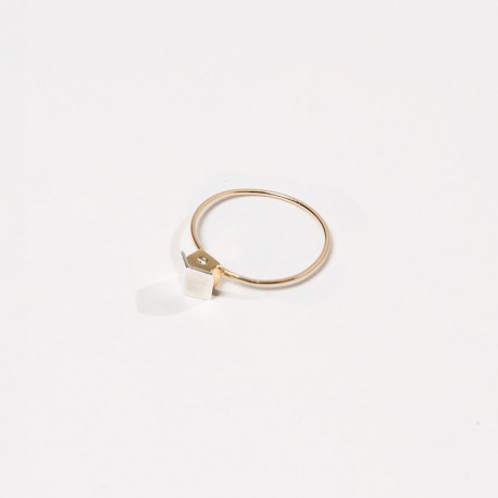 Anel CASA prata plaqueada ouro 925 silver ring